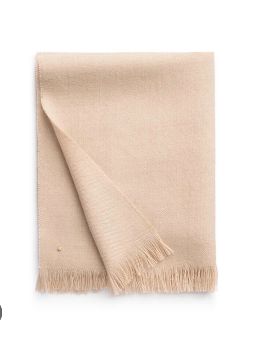 Cuyana Fringed Scarf in Soft Beige